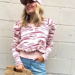 Gorgeous Free People Zebra Zara ballet puff sweater. 
XS.